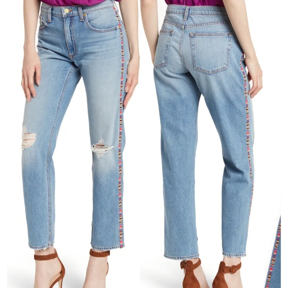 RAMY BROOK Rosie Boyfriend Jeans NWT $265 Sz 29 Mid-Rise Vintage Distressed Wash